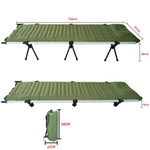 Ultralight Compact Travel Aluminum Camping Cot with Built-in Pump Self Inflating Adjustable Height Sleeping Folding Camping Bed