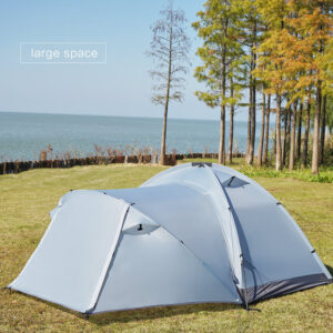 15D Nylon Ultralight 2P Outdoor Camping Tent Windproof and Snow-resistant Dome Tent with Porch