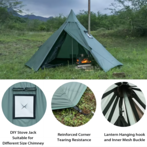 WILDREX ODM/OEM 40D silicon coated nylon pyramid camping tent