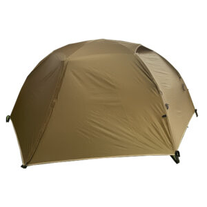 The new brown double dome nylon tent has a large camping and hiking space, which is comfortable, windproof and breathable
