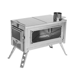 Wildrex folding portable stainless steel camping wood stove