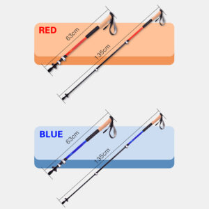 Three Sections of Ultra-light and Portable Aluminum Alloy Telescopic Trekking Poles Outdoor Sports Nordic Walking Poles