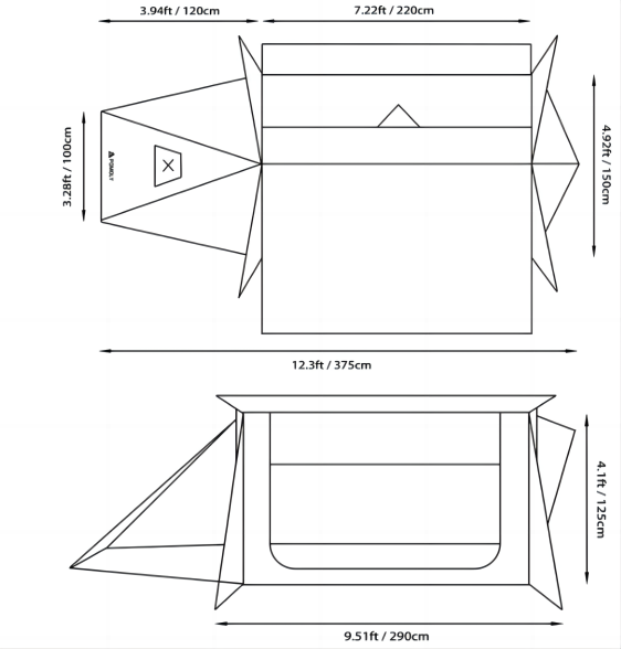 black shelter tent
