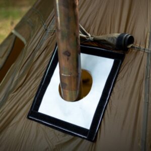 Wildrex camping Tent chimney flame-proof fabric window with Molded sticker