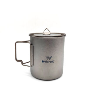 Wildrex Ultralight Folding Handle Lightweight Camping Titanium Mug cup